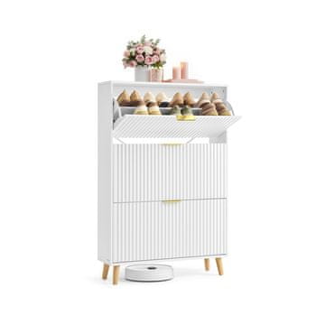 Songmics Omara za čevlje 24x80x123 cm bela