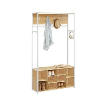 Songmics Obešalnik za plašče 32x100x180 cm rjav