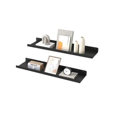 Songmics Komplet stenskih polic 3 kosa 10x40x25 cm črna