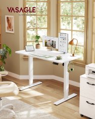 Songmics Višinasto nastavljiva miza 120x60x72-120 cm bela