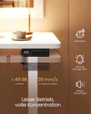 Songmics Višinasto nastavljiva miza 120x60x72-120 cm bela