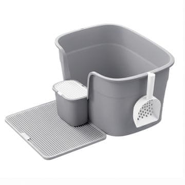 Songmics Mačji straniščni lonec 64x76x33 cm Siva