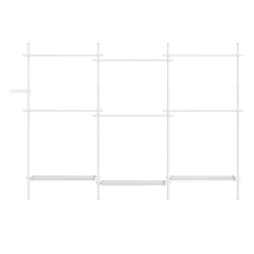 Songmics Oblekalni regal 3 nivoji 335x240x208 cm Bela