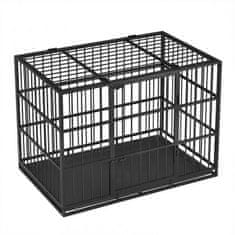 Songmics Pasja kletka 107x70x75 cm črna