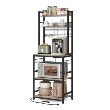 Songmics Kuhinjska polica 40x60x170 cm siva-bež