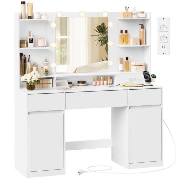 Songmics Toaletna mizica 40x107x144 cm bela