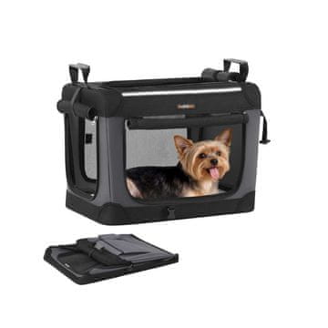 Songmics Zložljiva pasja kletka 50x35x35 cm črna