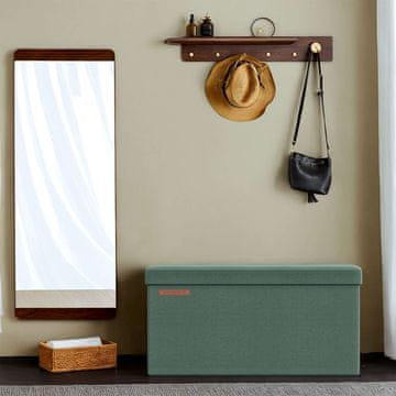 Songmics Shranjevalna klop 38x76x38 cm zelena