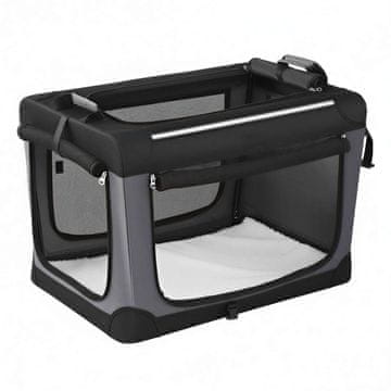 Songmics Zložljiva pasja kletka 60x42x42 cm črna