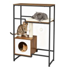 Songmics Mačje drevo 74x34x114 cm rjavo