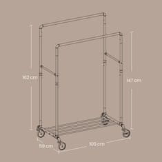 Songmics Oblečni regal 59x100x162 cm Črn