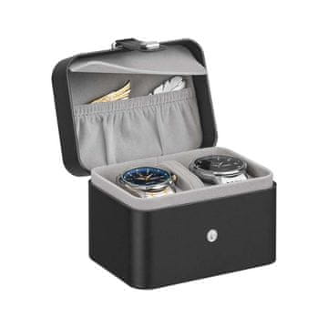 Songmics Škatla za ure 101x12x85 cm črna