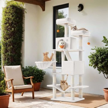 Songmics Mačje drevo 55x45x168 cm Belo