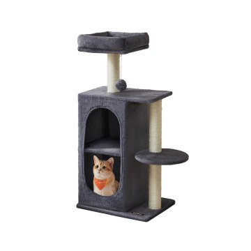 Songmics Mačje drevo 45x35x101 cm sivo