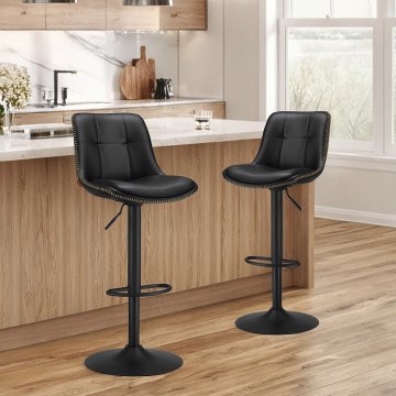 Songmics Set barskih stolov nastavljive višine 44x48x90-112 cm Črna