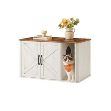 Songmics Omara za mačjo steljo 85x485x50 cm rjava