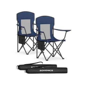 Songmics Set kamp stolov 2 kosa 515x865x97 cm modra