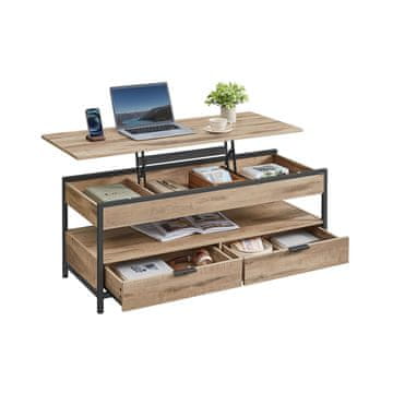 Songmics Kavni mizica 50x120 cm rjava