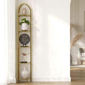 Songmics Kotna polica 5 nivojev 28x28x158 cm zlata