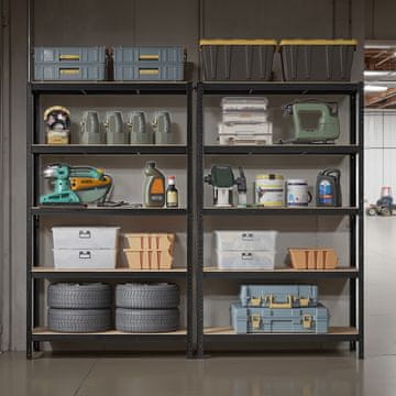 Songmics Robusten regal 360x120x200 cm črne barve