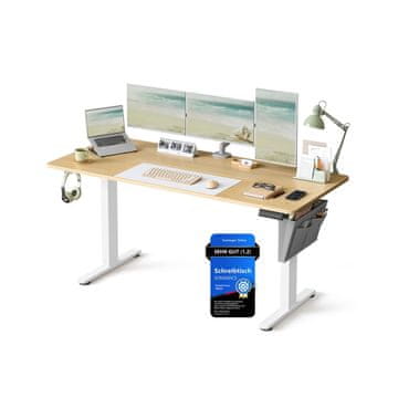 Songmics Višinasto nastavljiva pisalna miza 70x160x72-120 cm rjava