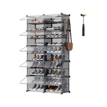 Songmics Omar za čevlje 10 predelkov 32x83x156 cm siva