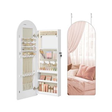 Songmics Omara za nakit 10x42x108 cm bela