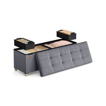 Songmics Shranjevalna klop 38x110x40 cm siva