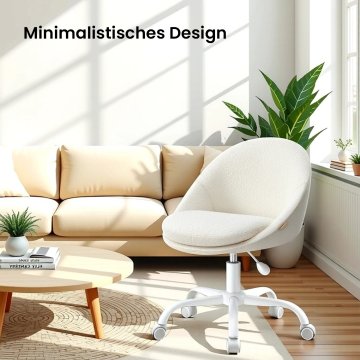 Songmics Pisarna stol 60x60x80-90 cm Bež Bela