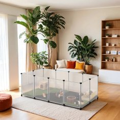 Songmics Ograja za male živali 125x63x42 cm bela