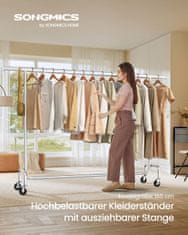 Songmics Oblekalna stojala 45x160x1629 cm srebrni kovinski