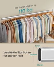 Songmics Oblekalna stojala 45x160x1629 cm srebrni kovinski