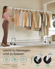 Songmics Oblekalna stojala 45x160x1629 cm srebrni kovinski