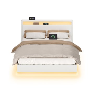 Songmics Posteljni okvir 140x200 cm bel