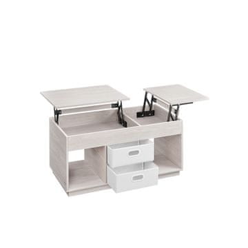 Songmics Kavni mizica nastavljive višine 50x100x48 cm Bela