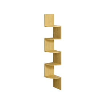 Songmics Kotna stenska polica 20x20x126 cm rjava