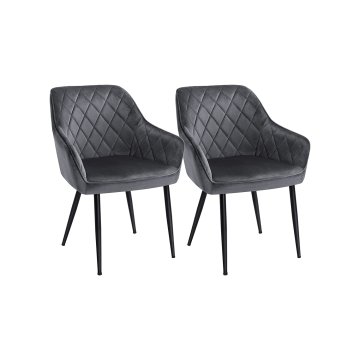 Songmics Jedilni stol oblazinjen naslanjač 625x60x85 cm siva