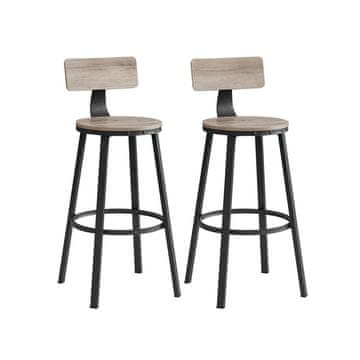 Songmics Set barskih stolov 2 kosa 54x99 cm črna