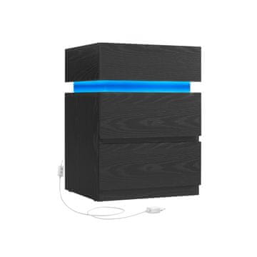 Songmics Nočna omarica 35x40x55 cm Črna za shranjevanje