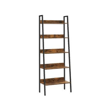 Songmics Knjižna lestev z 5 policami 30x60x170 cm rjava