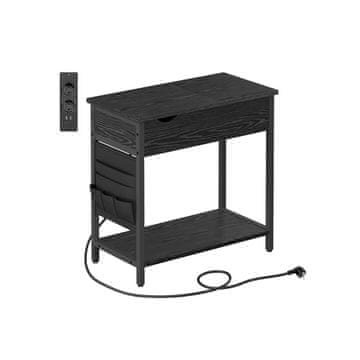 Songmics Stranska mizica z zložljivo površino 60x315x60 cm črna