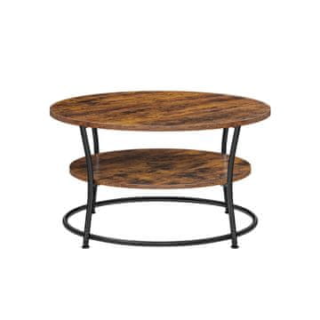 Songmics Kavni mizica okrogla 80x45 cm rjava