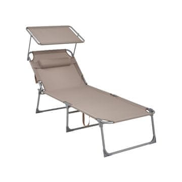 Songmics Ležalnik 71x200x38 cm barva taupe