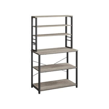 Songmics Kuhinjska polica 80x40x167 cm rjava črna