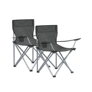 Songmics Set kamp stolov 2 kosa 52x84x81 cm siva