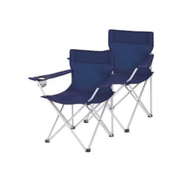 Songmics Set kamp stolov 2 kosa 84x52x81 cm modra