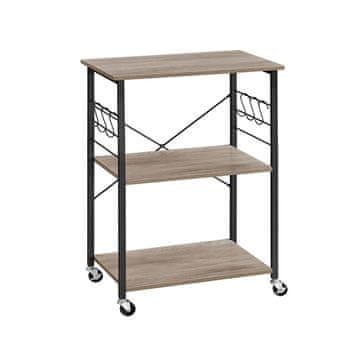 Songmics Kuhinjska polica na kolesih 40x60x89 cm siva-bež