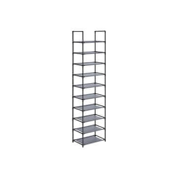 Songmics Obešalnik za čevlje 10 nivojev 45x28x173 cm siv