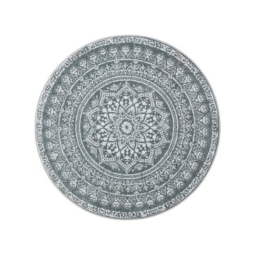 Songmics Okrogla preproga 120 cm siva