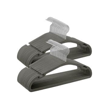 Songmics Komplet obešalnikov za oblačila 43x21 cm siva